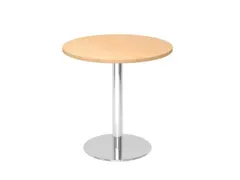 vergadertafel,HxØ 745x800mm,rond,schotelvoet chroom,ronde buis