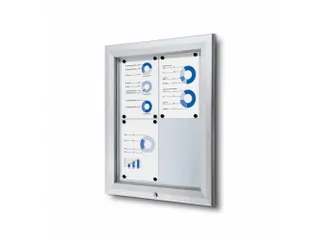 Vitrinekast mededelingenbord Outdoor 4xA4 Zilver