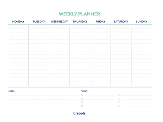 Planner Brepols Weekly planner A4 7d/1p Assorti