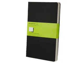 Schrift Moleskine 130x210mm blanco 160 pagina's 70gr zwart set à 3 st - 6