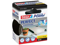 Plakband Tesa textiel 38mmx2.75m zwart