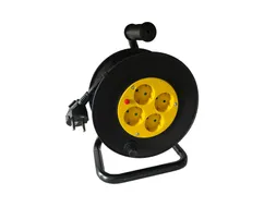 Kabelhaspel BRASQ Pro 4 voudig 10 meter zwart