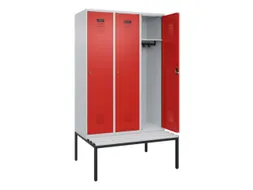locker met bank,HxBxD 2120x1200x815mm,3vak,vak B 400mm,cilinderslot
