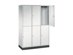 Dubbeldekse garderobekast,RAL 7035,HxBxD 1950x1220x500mm,3x2vak.