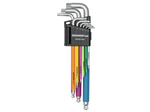 R36601009 Set inbusbouten 1,5-10mm 9stuks met kleurcodering