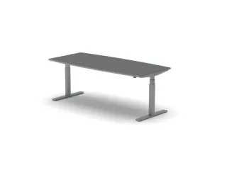 Elektrisch ihv Vergadertafel Vatvorm 2000x800mm Alu + Donkergrijs Blad - 1