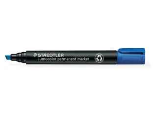 Viltstift Staedtler Lumocolor 350 permanent beitelpunt 2-5mm blauw - 3