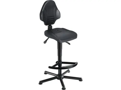 Werkplaatsstoel,standaardzitting zwart,PU-schuim