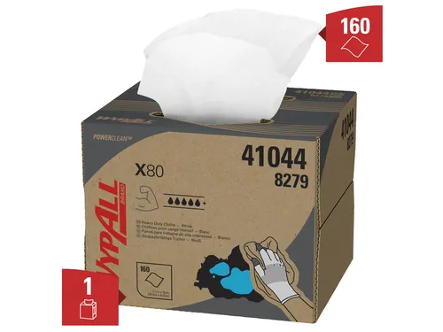 Poetsdoek WypAll X80 PowerClean 426x281mm wit dispenserdoos