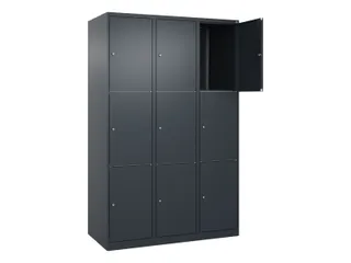 lockerkast,HxBxD 1850x1200x500mm,3x3vakken,vak B 400mm,cil.-slot - 1