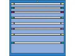 ladekast,HxBxD 1000x805x695mm,8lade(n),cil.-slot,RAL7035,front RAL7035