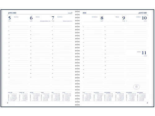 Agenda 2027 Ryam Weekplan Wire-o 7dagen/2pagina's zwart