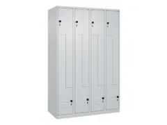 Z-garderobekast,HxBxD 1850x1200x500mm,vak B 150/300mm,draaigrendel