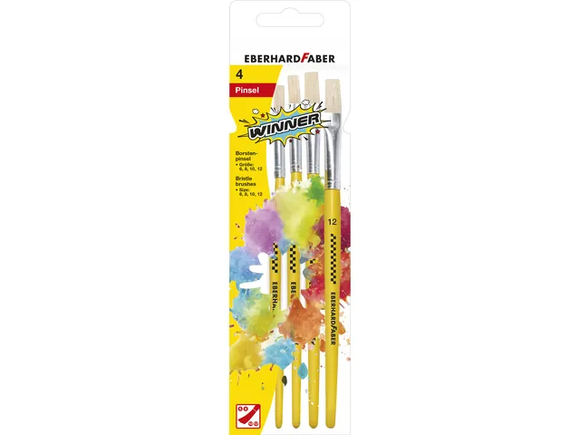 Penselenset Eberhard Faber varkenshaar maat 4-6-8-12