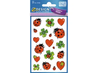 papieretiket Z-design Creative pakje a 3 vel lieveheersbeestjes/hartje - 1