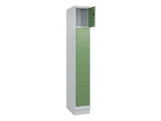 lockerkast,HxBxD 1950x300x500mm,1x5vakken,vak B 300mm,cil.-slot,sokkel - 1