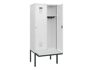 locker met bank,HxBxD 1950x800x815mm,2vak,vak B 400mm,cilinderslot - 1