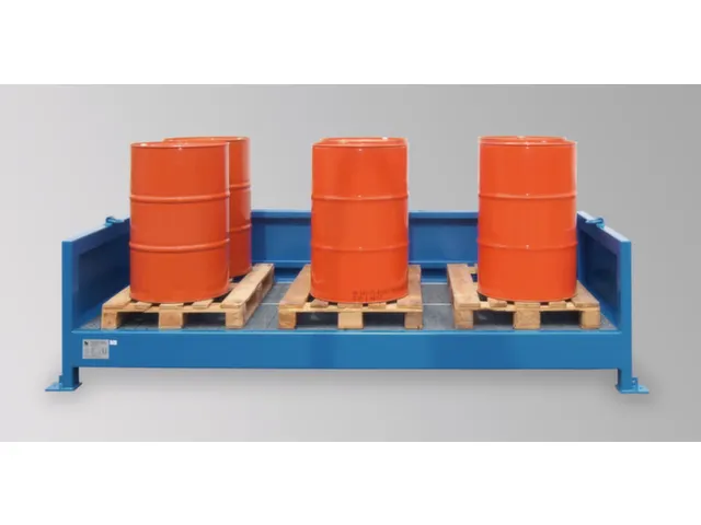 Vatencontainer 830x3130x1390mm Max. 10x200l 1 Vakniveau Opvangbak 450l