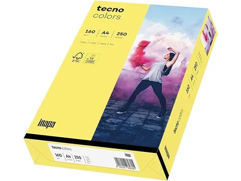 Inapa Tecno colors Gekleurd papier A4 Midden geel 160 gram 250vel