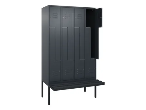 Z-garderobekast,HxBxD 2120x1200x815mm,8vak,vak B 300mm,cil.-slot
