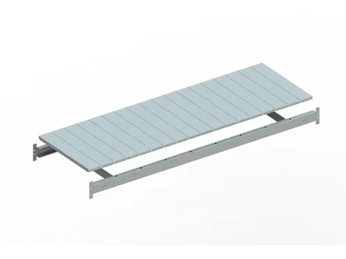 legbord van plaatstaal,v. breedvakstelling,BxD 1800x650mm,vakl. 600kg