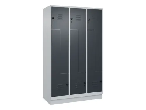 Z-garderobekast,HxBxD 1950x1200x500mm,vak B 200/400mm,draaigrendel