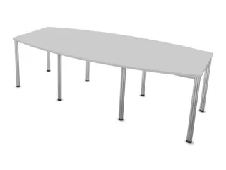 vergadertafel,HxBxD 740x2400x1200mm,vatvormig,MP-lichtgrijs - 1