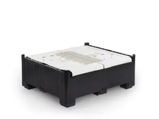 Palletbox,HxLxB 973x1200x1000mm,905l,PE,zwart/ivoorkleurig - 6
