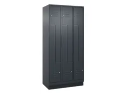 Z-garderobekast,HxBxD 1950x900x500mm,vak B 150/300mm,cil.-slot,sokkel