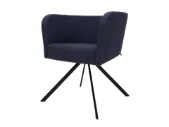 Vergaderstoel Calix met zwart vierpoot Stof Donkerblauw