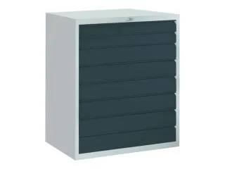 ladekast HxBxD 1200x1023x600mm 8laden slot RAL7035 front RAL7016 - 2