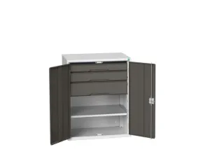 universele kast,HxBxD 1000x800x550mm,1xStalen bodem,3lade(n) - 1