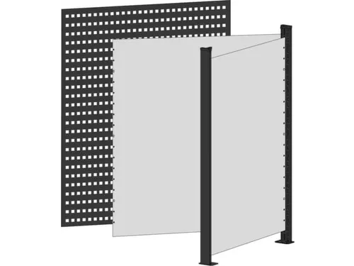 balie-set,hoekmodule,HxBxD 1007x780x636mm,front zwart/lichtgrijs
