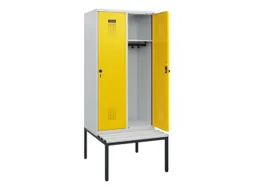 locker met bank,HxBxD 1950x800x815mm,2vak,vak B 400mm,draaigrendel