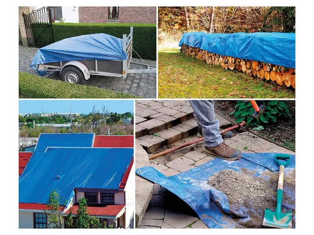 Bâche de protection ultrarésistant bleu-noir 6x10m