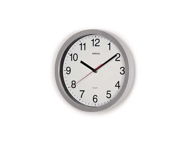 Horloge murale MAULrun quartz Ø25x5cm plastique argent/blanc avec pil