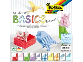 Vouwblaadjes Folia 80gr 20x20cm 50 vel 2-zijdig 10 basics designs - 1