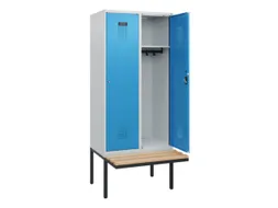 locker met bank,HxBxD 1950x800x815mm,2vak,vak B 400mm,cilinderslot