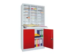 Postsorteerkast Met Deuren 1950x1000x400mm 3x6 Ral7035 Front Ral3000