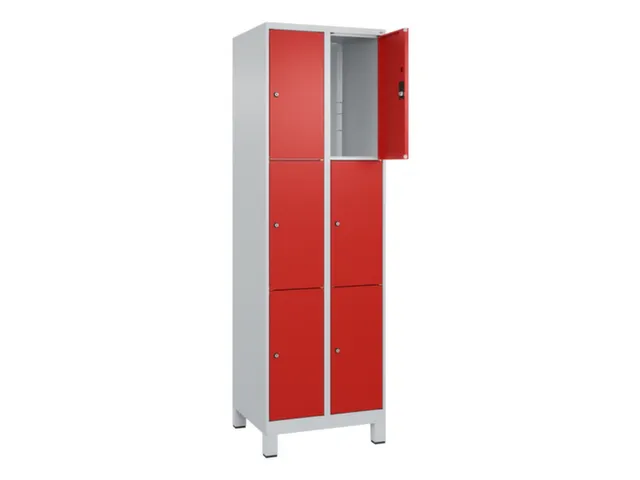 lockerkast,HxBxD 1950x600x500mm,2x3vakken,vak B 300mm,cil.-slot,voeten