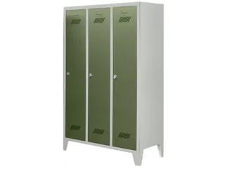 lockerkast v. kinderen,HxBxD 1600x930x500mm,3vak,RAL7035,front RAL6011 - 2