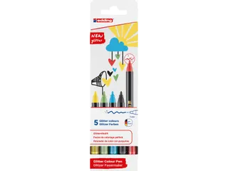 Fineliner edding 1200 fijn glitter assorti set à 5 stuks - 2
