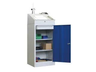 Lessenaarkast Staal Hxbxd 1095/1270x500x500mm Ral 7035 Front Ral 5012 - 1