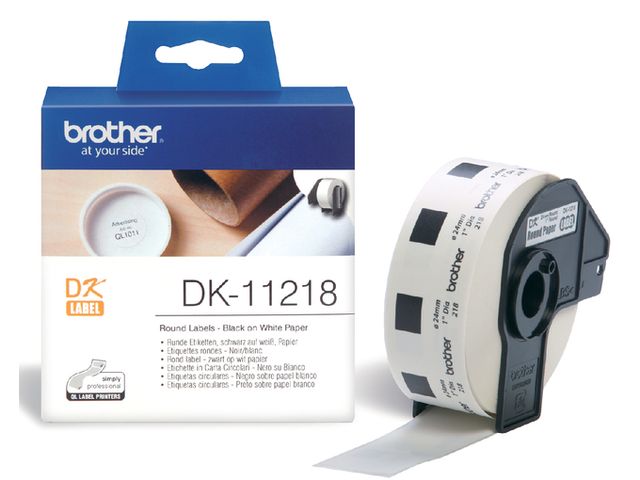 Etiket Brother DK-11218 24mm rond 1000stuks | LabelprinterOnline.be