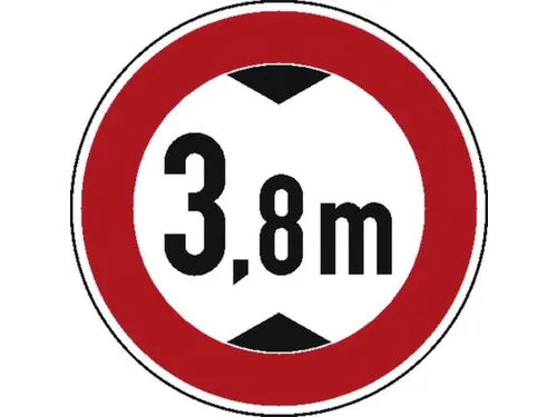 verkeersbord,verbod v. voertuigen boven hoogte,conform StVO,aluminium