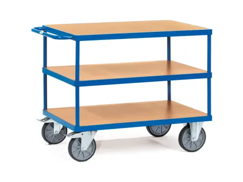 Zware Tafelwagens 2422 600kg 3 Etages 1000x700mm Houten Plaat