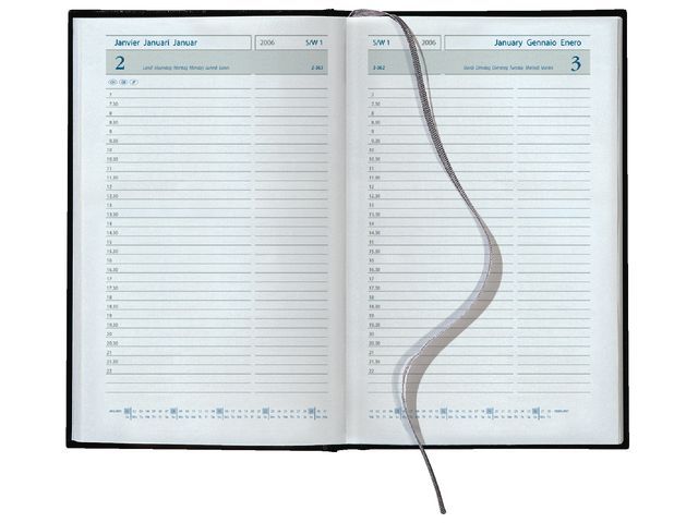 Aurora Agenda Daily 3215z 1 Dag Per Pagina Zwart | DiscountOffice.nl