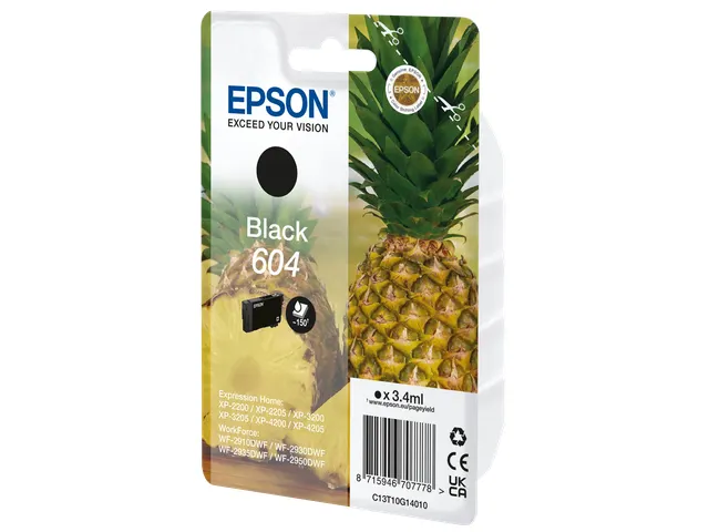 Epson 604, Zwart, 3,4 ml, 1 stuk(s), Enkele verpakking