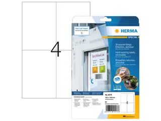 HERMA 4576 Weervaste Folie-etiketten A4 105x148mm removable 80 stuks - 1