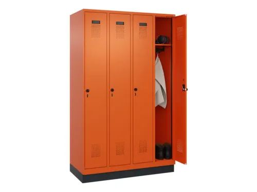 locker,HxBxD 1950x1200x500mm,4vak,vak B 300mm,draaigrendel,sokkel